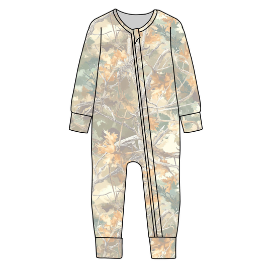 MOQ 5 preorder LR2863 Branch Leaf Zipper Long-Sleeved Boys Romper 202510