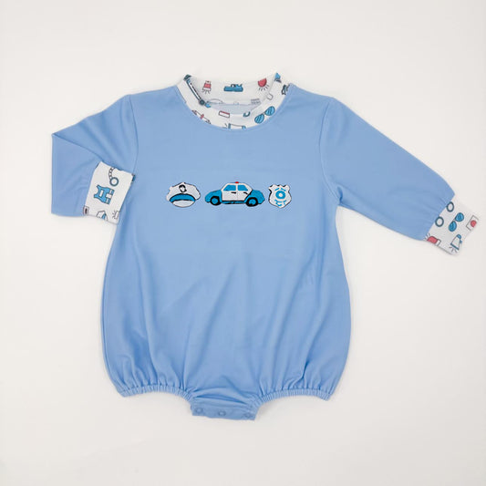 MOQ 5 PCS preorder LR2879 Cars Blue Long-Sleeved Boys Bubble Romper 202511