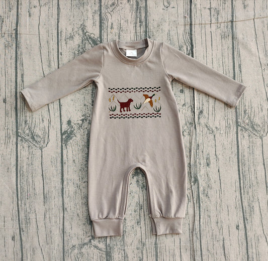 NO MOQ preorder LR2909 Puppy Duck Gray Long-Sleeved Boys Romper 202512