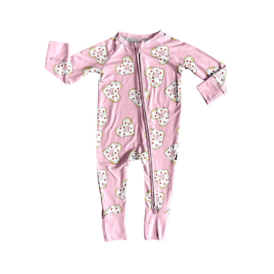 MOQ 5 PCS preorder LR2960 Valentines Day Love Pink Zip Long-Sleeved Girls Romper 202512
