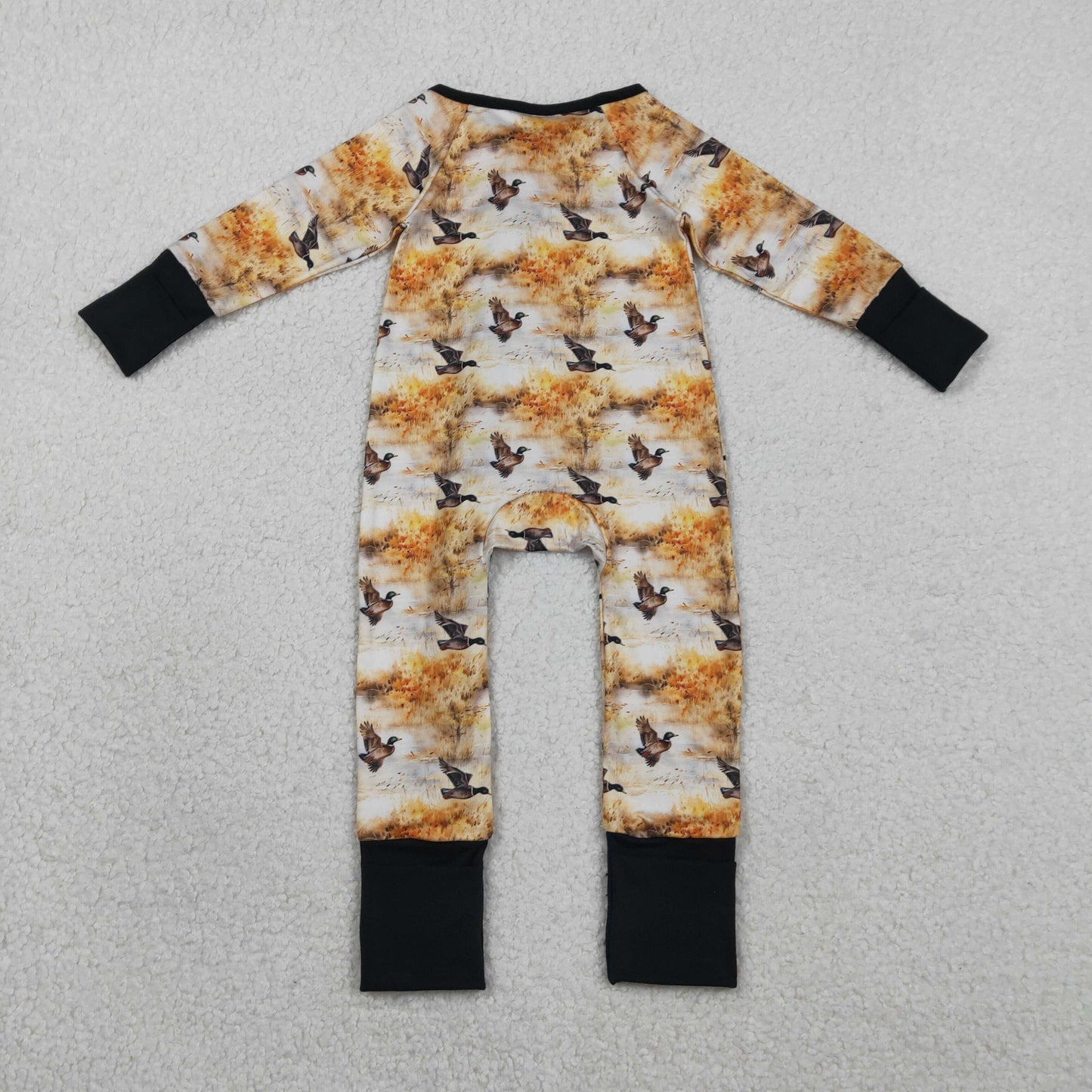 LR2986 Duck Hunting Black Zip Long-Sleeved Boys Romper 202602 RTS