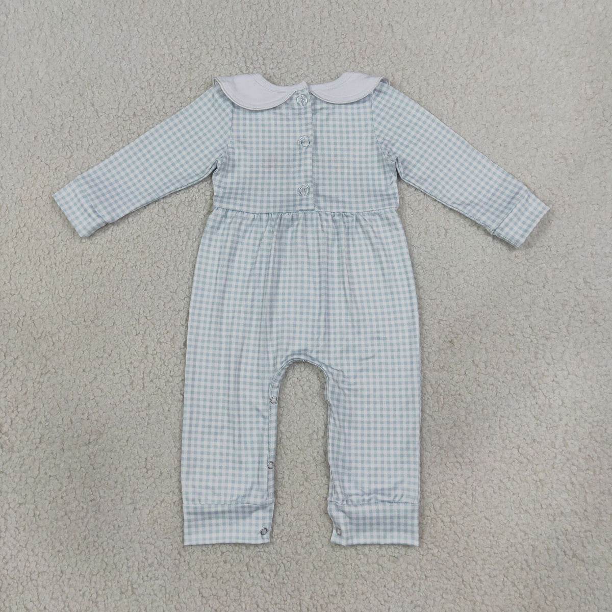LR3105 Thanksgiving Day Embroidery Turkey Pumpkin Pie Baby Romper