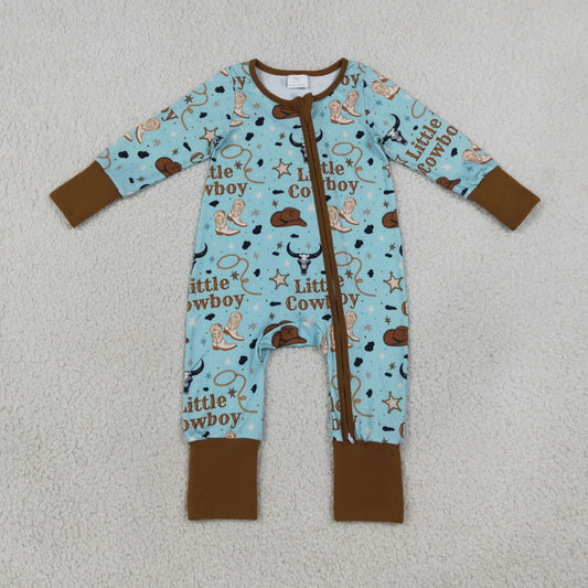 LR3124 Western Little Cowboy Baby Sleepers Romper 202609 RTS