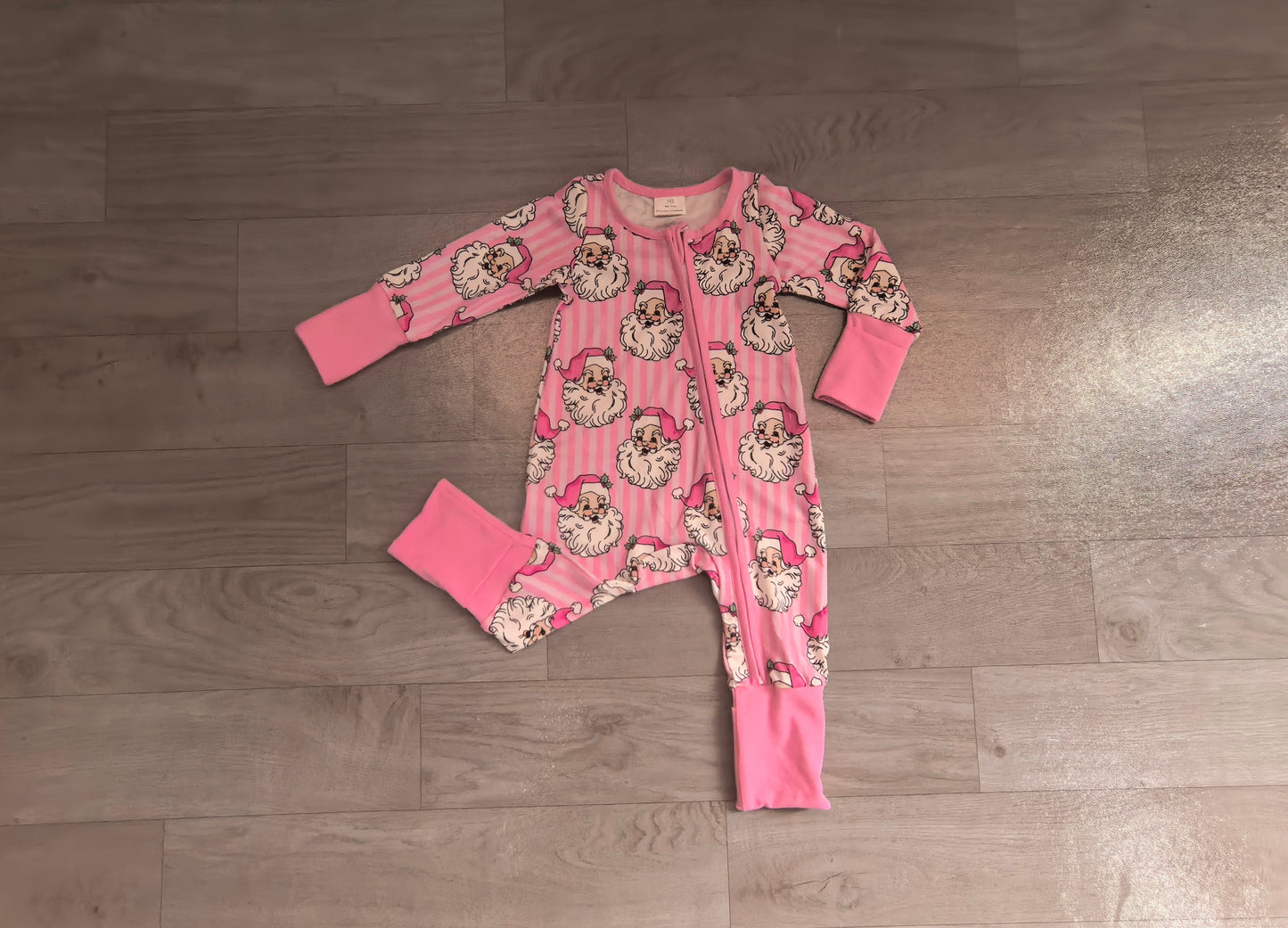 no MOQ LR3192 pre-order baby girl clothes pink santa claus girl christmas romper winter romper-real pic 2026.8.21