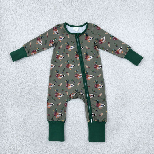 LR3232 Hunting Mallard Ducks Baby Footie Sleepers Romper
