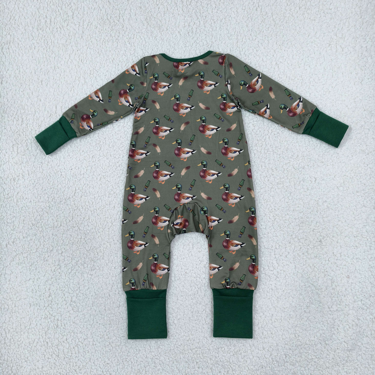 LR3232 Hunting Mallard Ducks Baby Footie Sleepers Romper