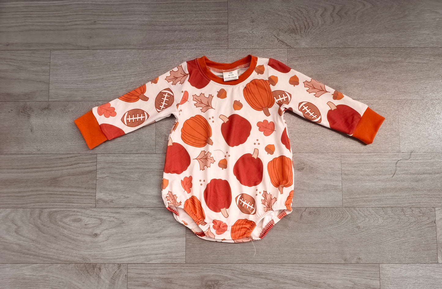 no MOQ LR3235 pre-order baby boy clothes pumpkin rugby toddler boy fall winter bubble-real 2026.8.21