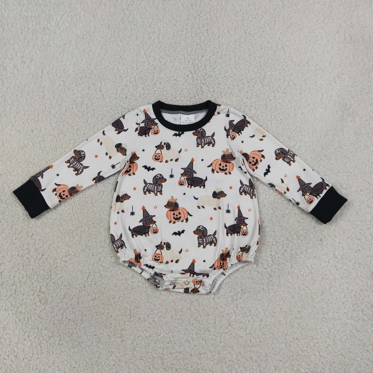 LR3238 Halloween Pumpkin Puppy Ghost Baby Boys Romper 202609 RTS
