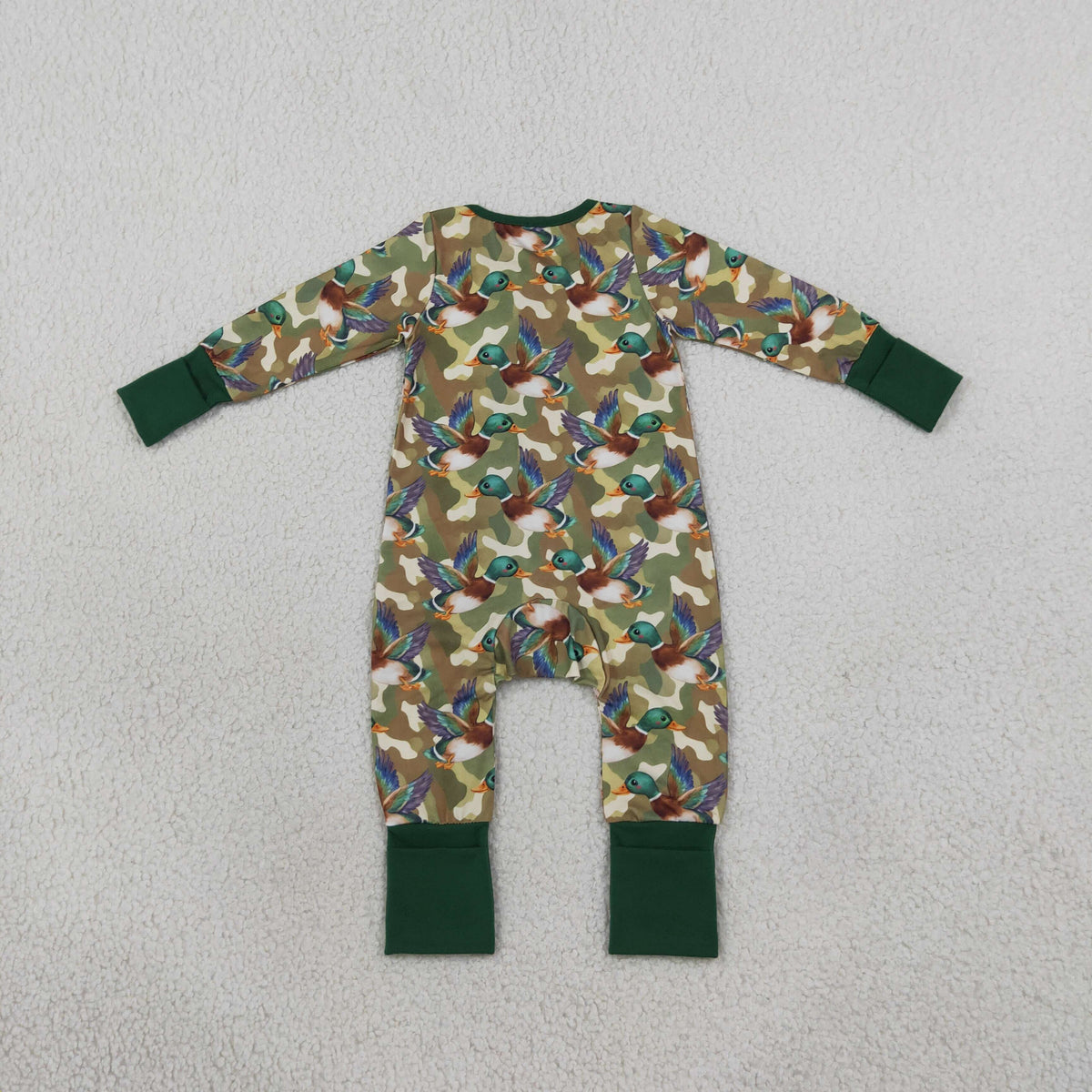 LR3249 Mallard Ducks Camo Baby Footie Sleepers Romper