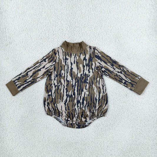 LR3259 Hunting Camo Middle Neckline Baby Bubble Romper