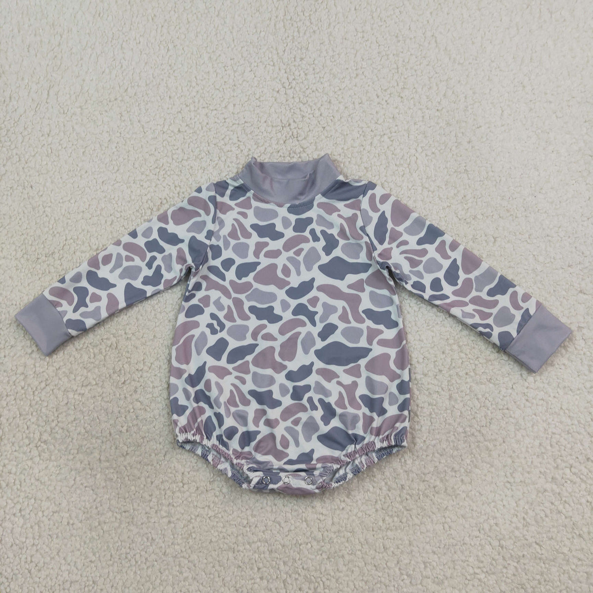 LR3260 Hunting Camo Middle Neckline Baby Bubble Romper