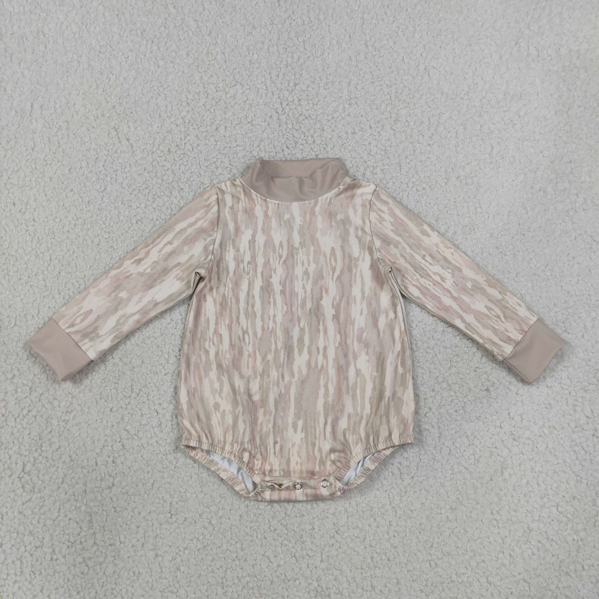 LR3306 Hunting Camo Middle Neckline Yoga Baby Bubble Romper