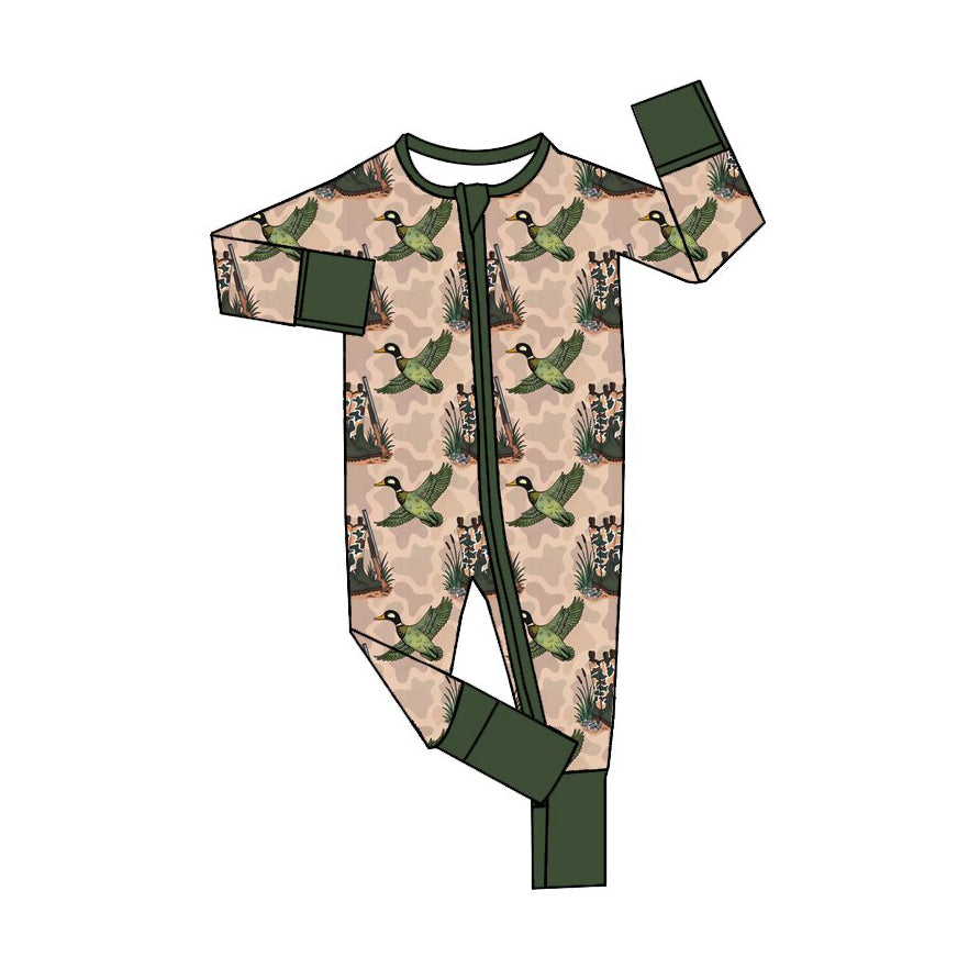 MOQ:5pcs LR3309 pre-order baby hunting camo clothes christmas pig zip romper -2026.8.22