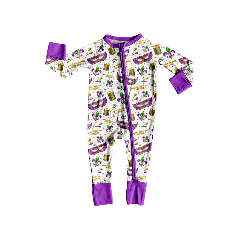 Preorder MOQ 5 pcs Each Style Mardi Gras Mask Boys Pajamas Kids Matching Clothes