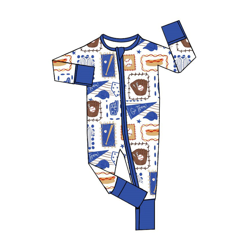 Preorder MOQ 5 pcs Each Style GO TEAM Baseball Print Pajamas Kids Matching Clothes