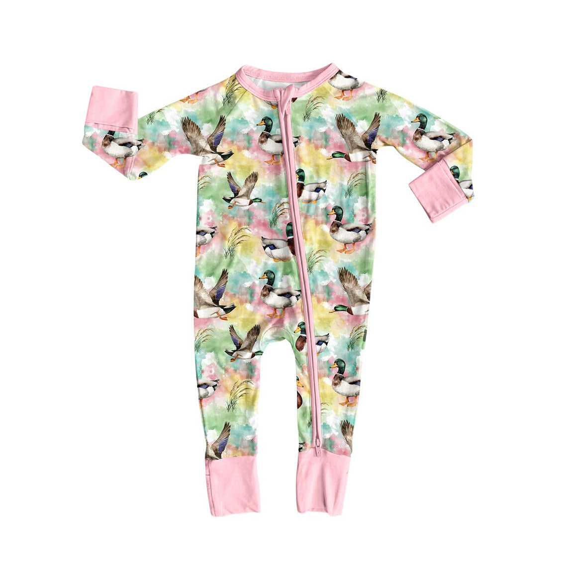 Preorder MOQ 5 pcs Each Style Mallard Ducks Camo Pink Pajamas Kids Matching Clothes