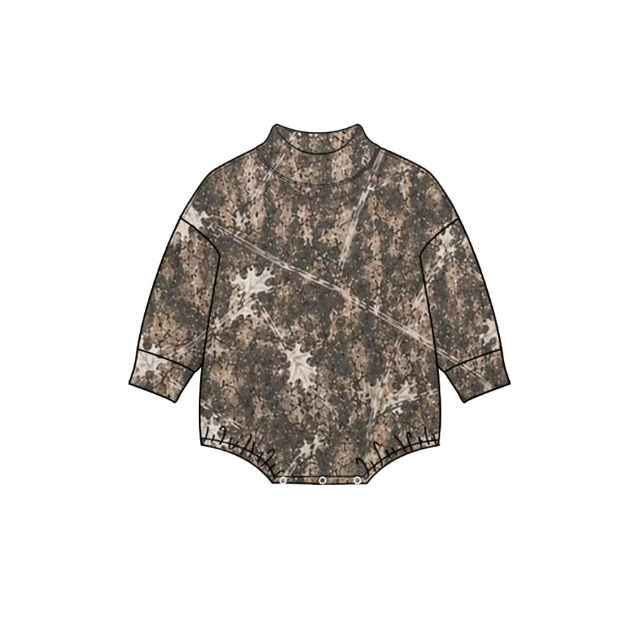 Preorder MOQ 5 pcs Each Style Hunting Leaves Gray Brown Kids Matching Clothes