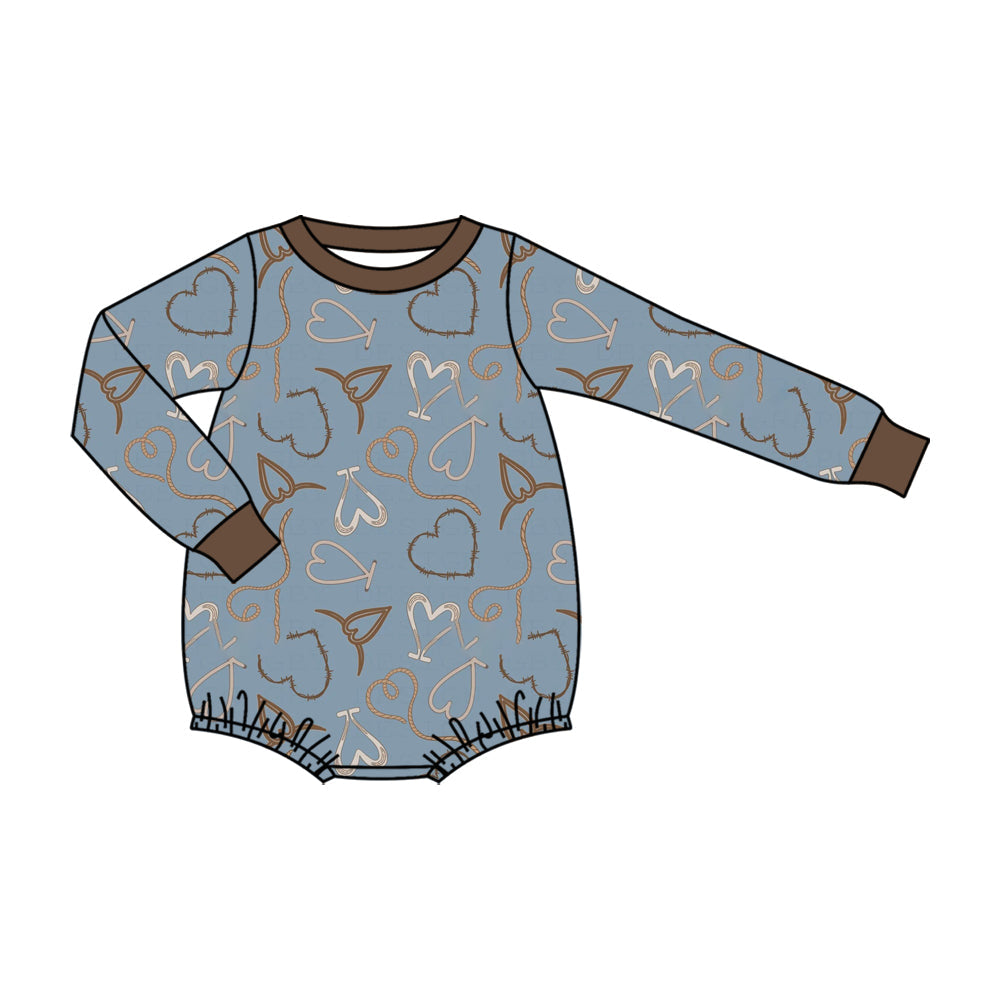 Preorder MOQ 5 pcs Each Style Valentine's Day Love Gray Blue Kids Matching Clothes