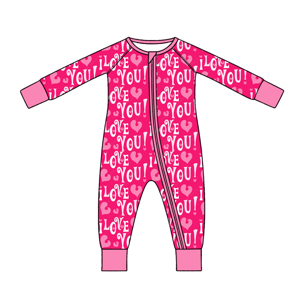 Preorder MOQ 5 pcs Each Style Valentine's Day Love U Rose Red Kids Matching Clothes