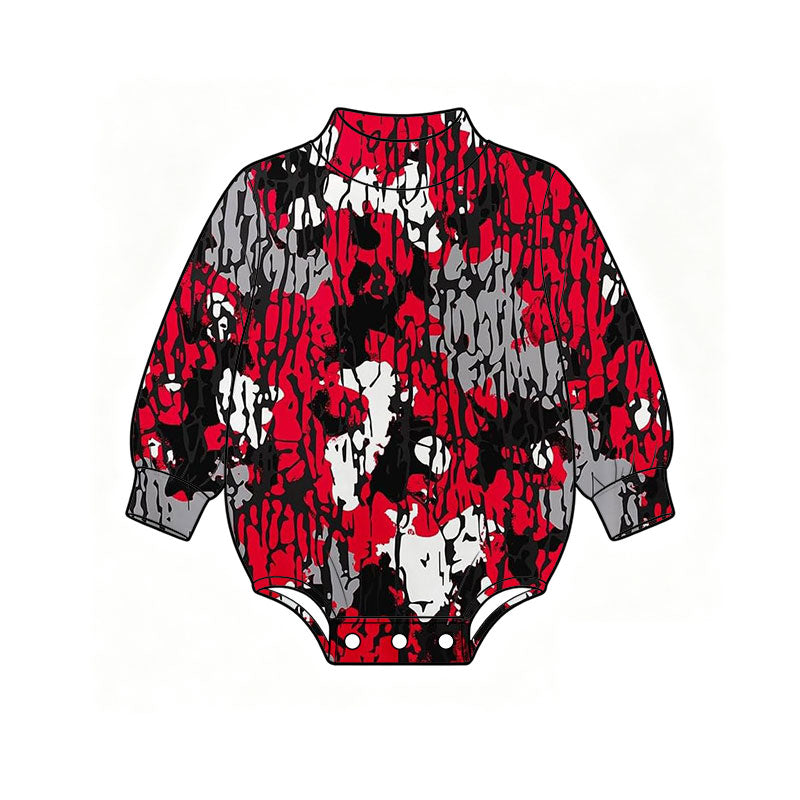 Preorder MOQ 5 pcs Each Style Hunting Camo Leaves Mockneck Baby Bubble Romper Kids Matching Clothes