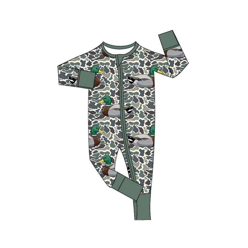 Preorder MOQ 5 pcs Each Style Hunting Camo Mallard Ducks Dark Green Kids Matching Clothes