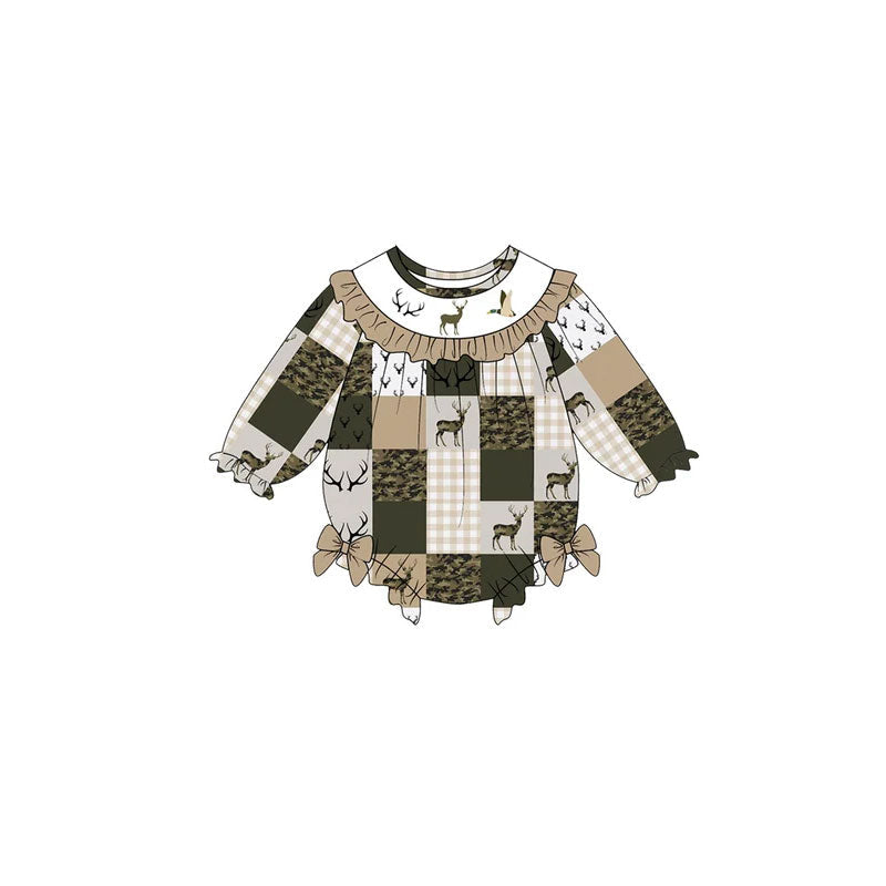Preorder MOQ 5 pcs Each Style Hunting Camo Deer Plaid Kids Matching Clothes