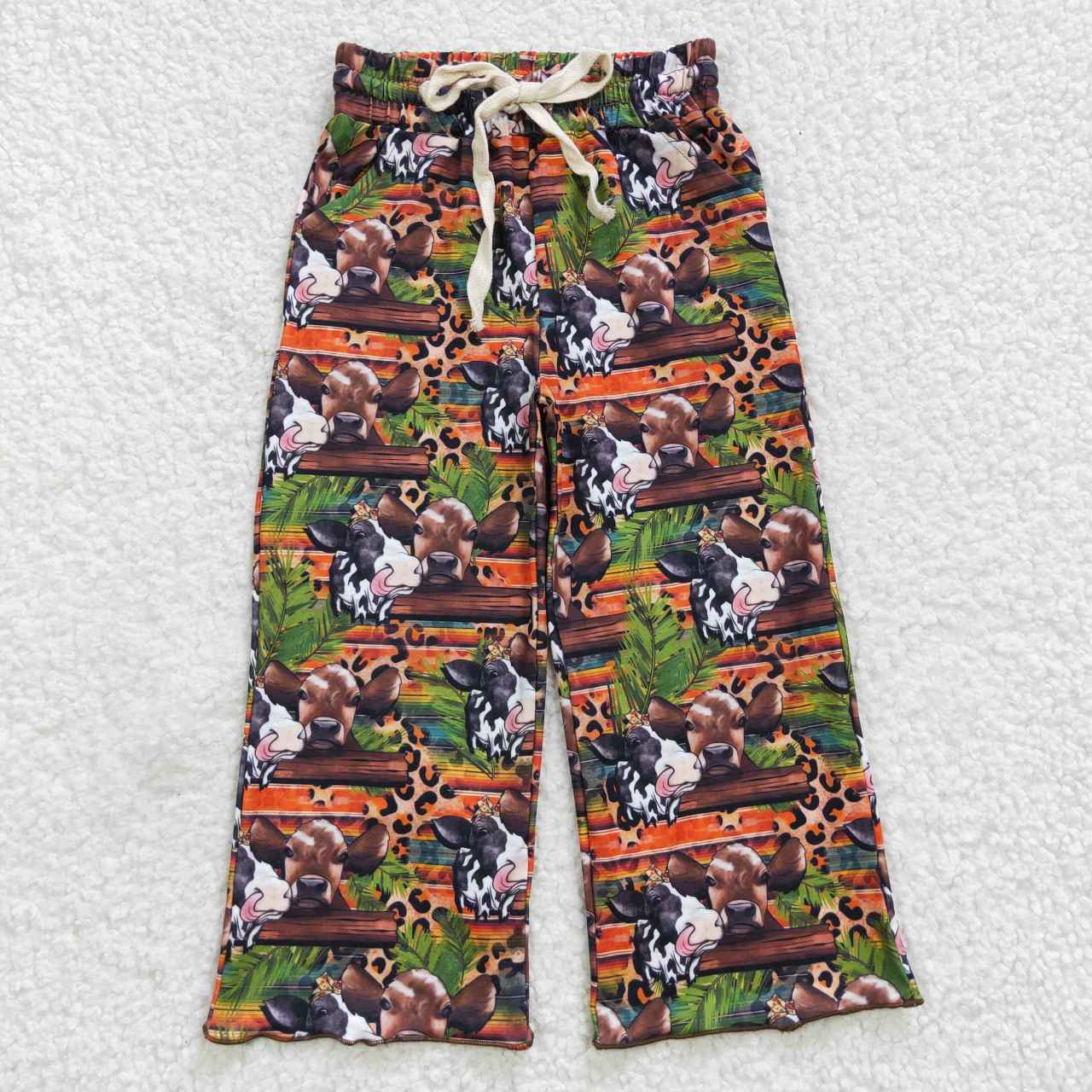 P0141 Cow Leopard Western Cowboy Baby Girls Legging Long Pants