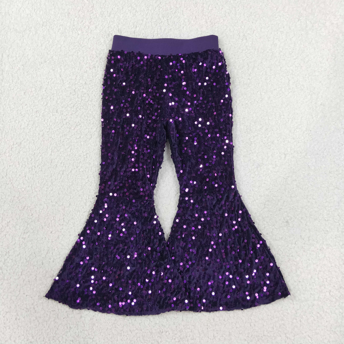 P0032 Boutique Shiny Purple Sequined Pants
