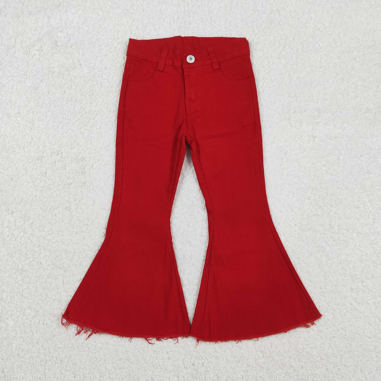 P0083 Red Bell Bottom Denim Jeans 202512 RTS