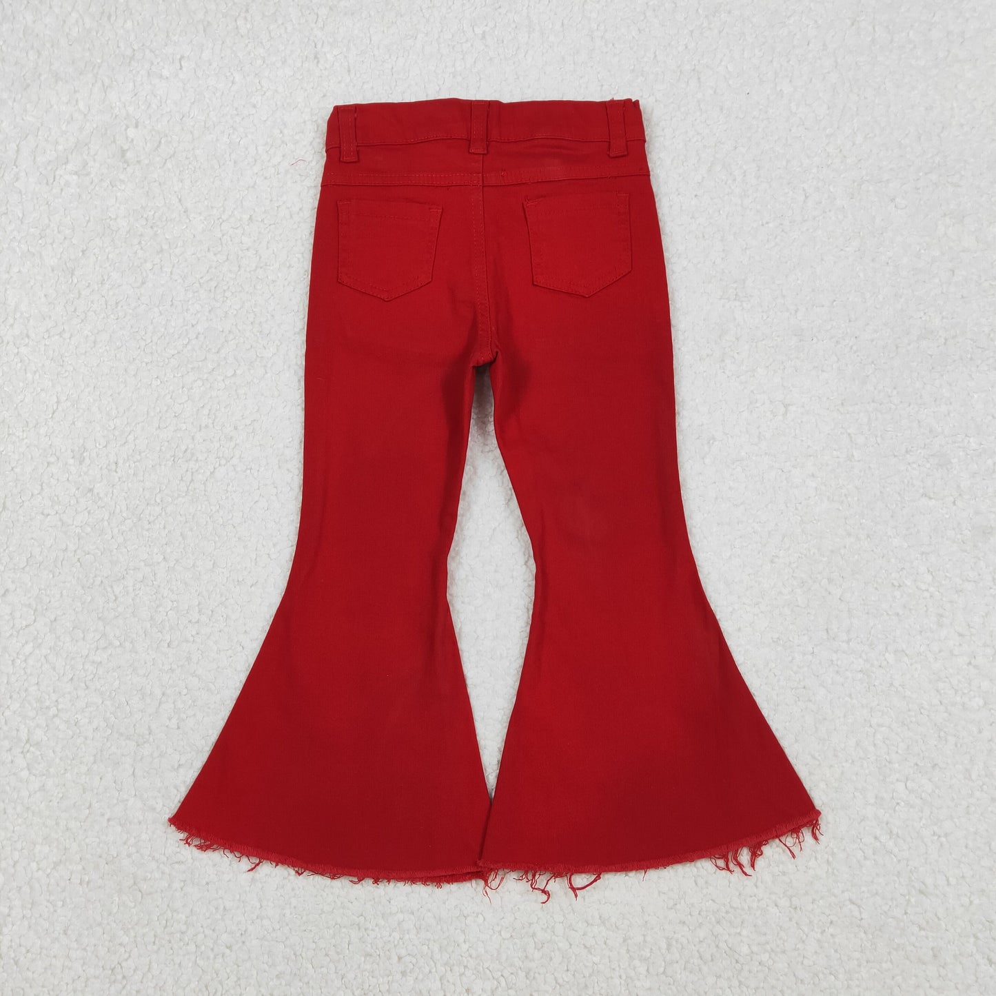 P0083 Red Bell Bottom Denim Jeans 202512 RTS