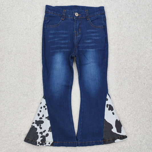 P0304 Dark Blue Denim bell bottom pants western girls boutique outfit  202501