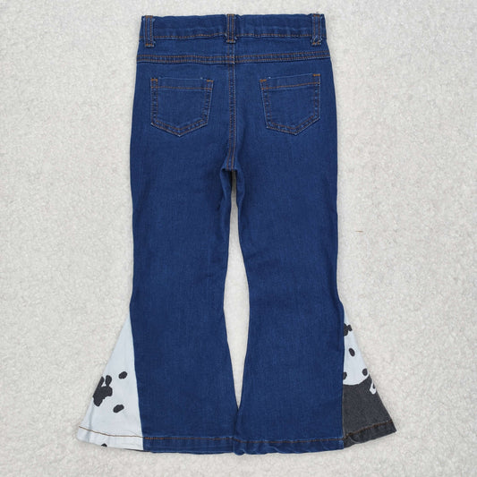 P0304 Dark Blue Denim bell bottom pants western girls boutique outfit  202501