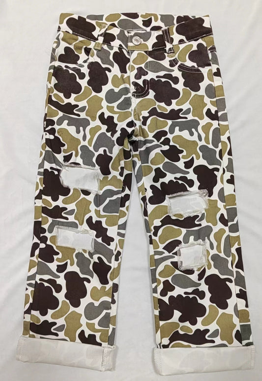 Preorder P0412 Camo Girls Denim Jeans