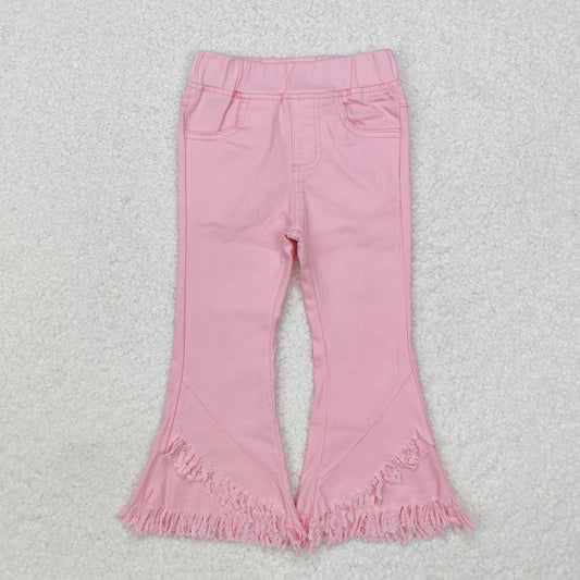 P0463  Pink Girls Bell Bottom Pants Denim Jeans  RTS 202509