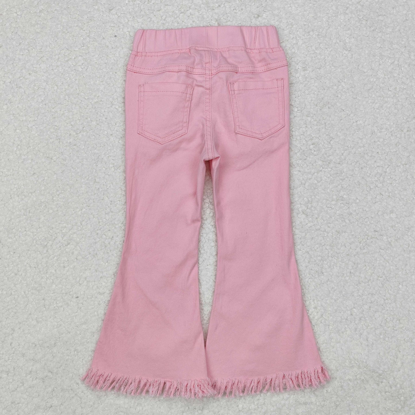 P0463  Pink Girls Bell Bottom Pants Denim Jeans  RTS 202509