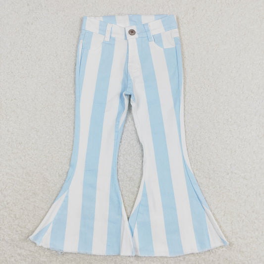 P0469 Blue and white striped denim pants high quality 2024 jeans for kids