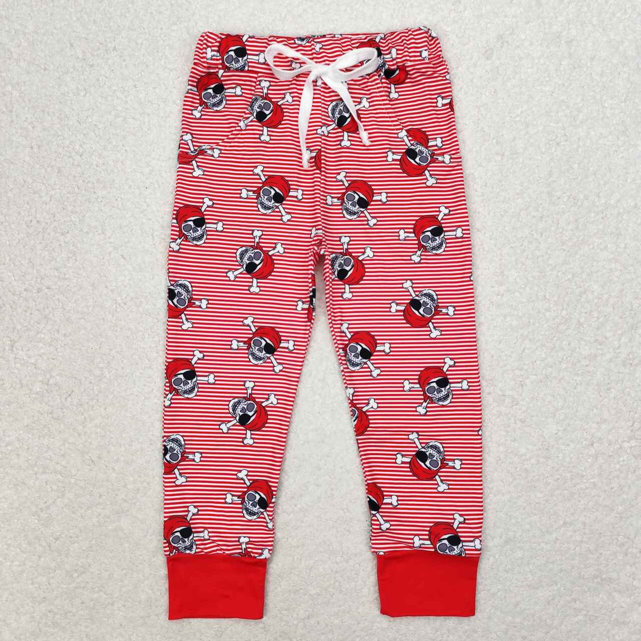 P0479 Skull red striped pants high quality baby clothes boys 0-12 month