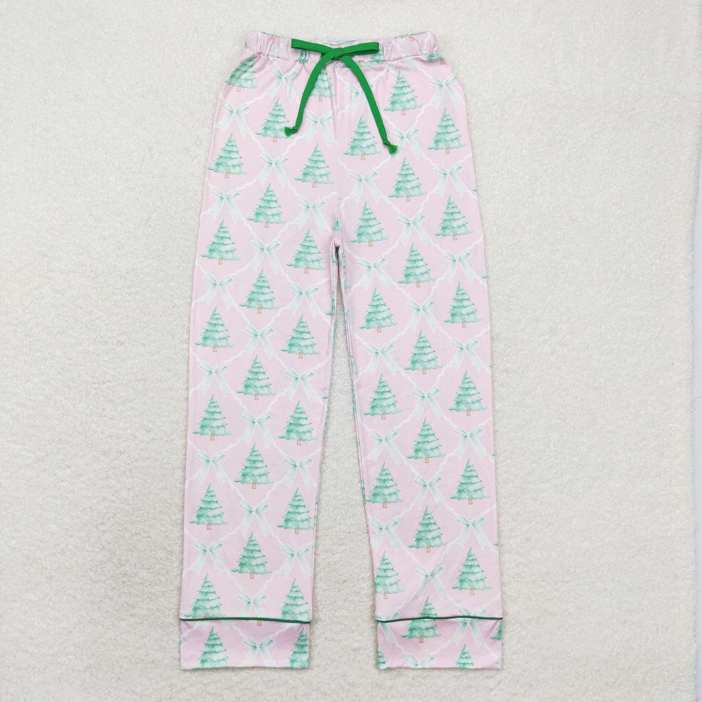 P0491 Adult female Christmas tree bow pink pants