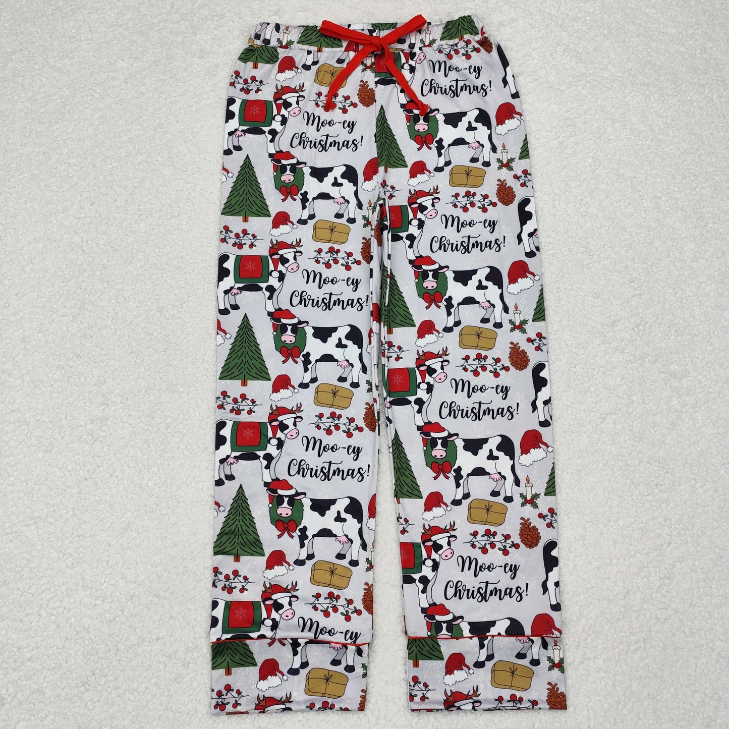 P0492 Adult female Christmas tree cow grey red pants New arrival