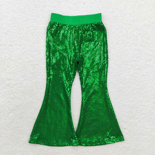 P0498 Mesh green sequin pants high quality