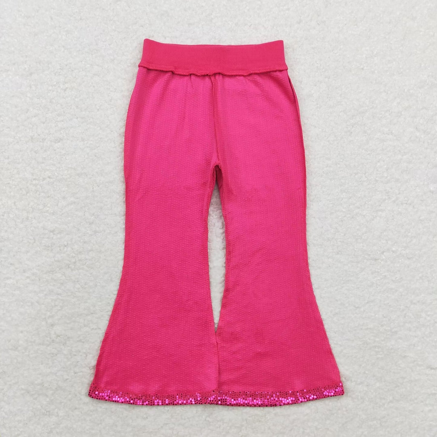 P0499 Mesh rose red sequin pants high quality