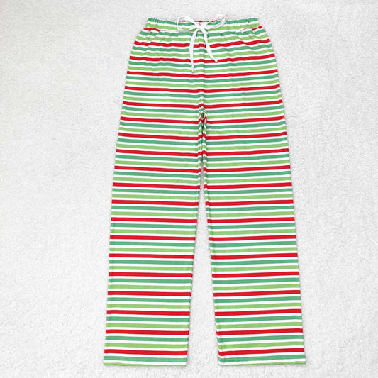 P0502 NO MOQ adult ladies Christmas red and green striped pants western clothes