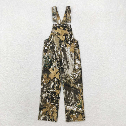 P0533 Leaf twig camo strap denim pants