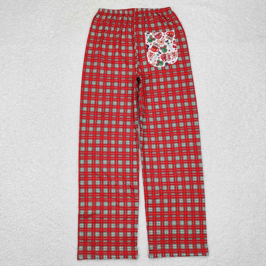 P0569 Adult female Christmas Mickey cup plaid pants high quality