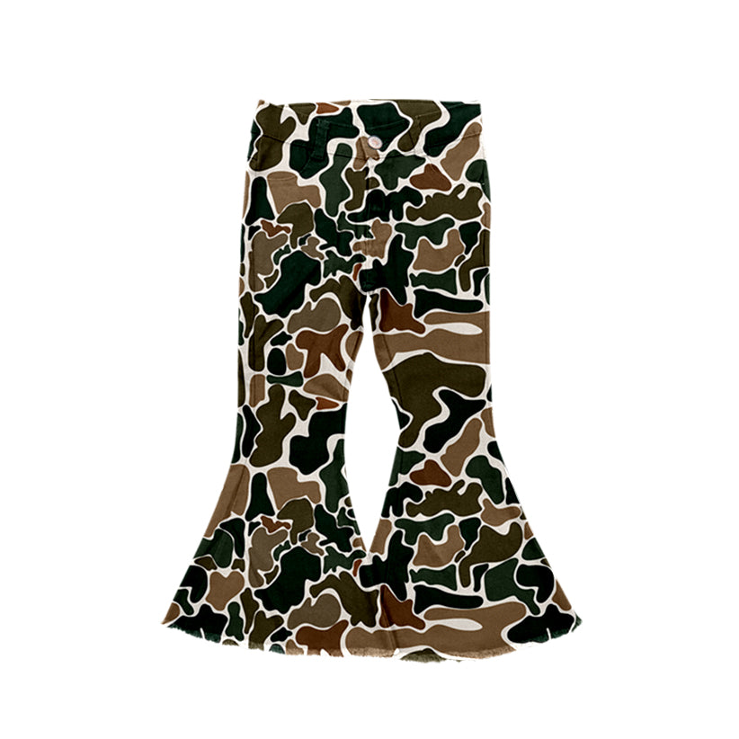 Preorder P0582 NO MOQ brown green camouflage beige denim pants