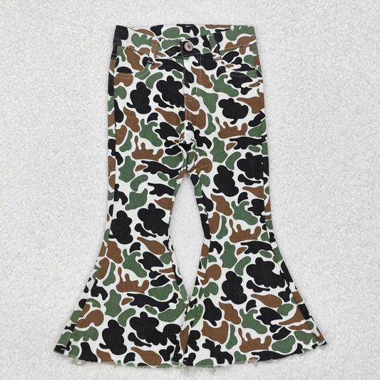 P0582 Brown-green camouflage beige denim pants New arrival