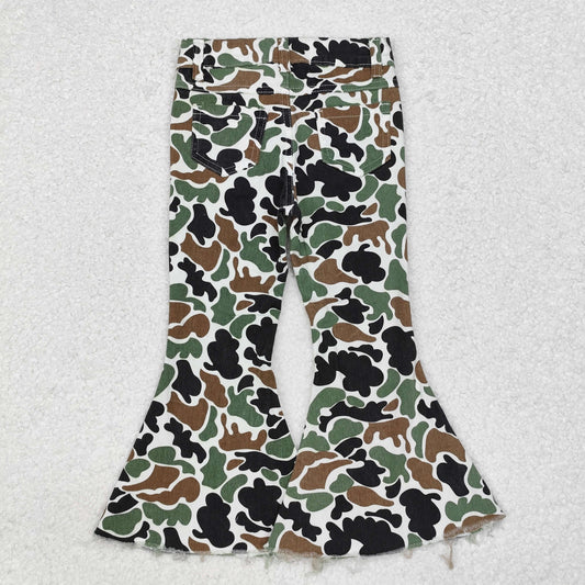 P0582 Brown-green camouflage beige denim pants New arrival