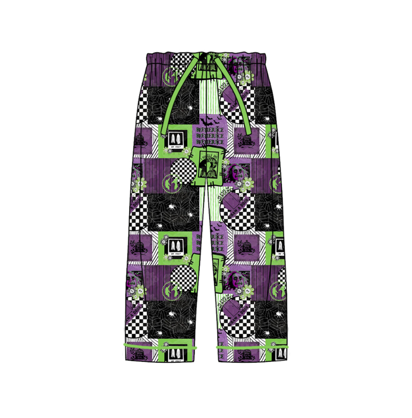 Preorder P0585 NO MOQ adult female Halloween plaid purple-green pants