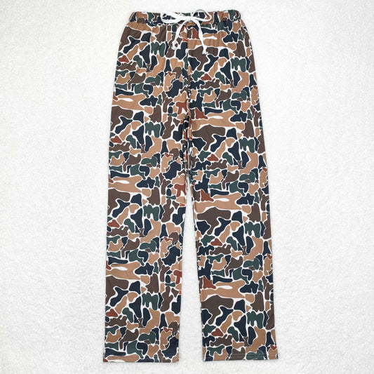 P0586 Adult male brown-green camouflage beige pants