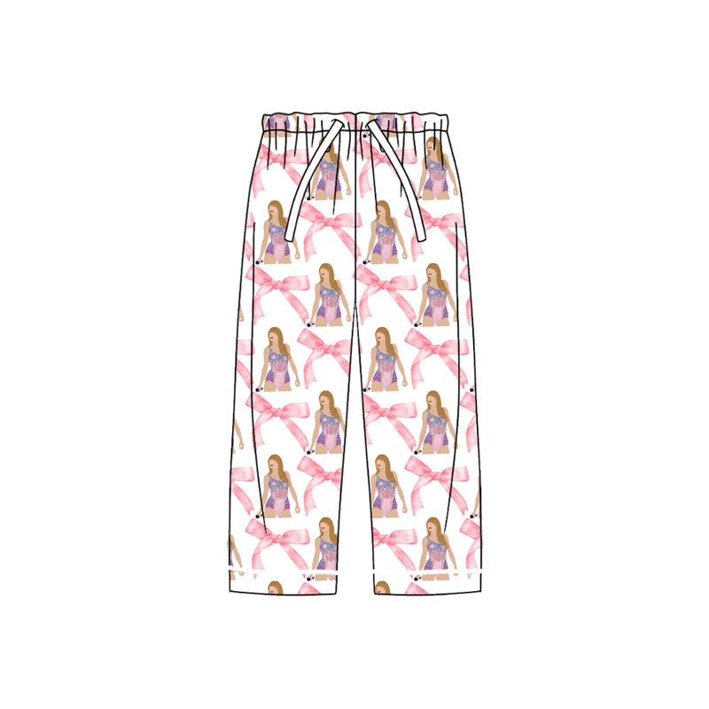 Preorder P0598 NO MOQ adult women's taylor bow patterned pants